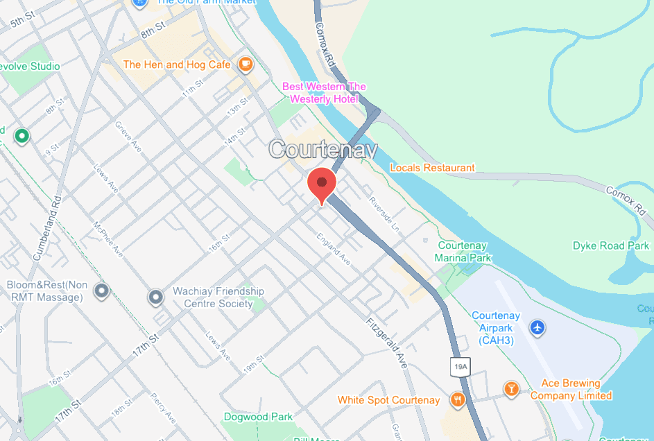 Courtenay Service area map